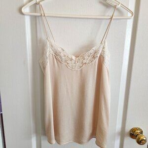 Mango lace-trim camisole top